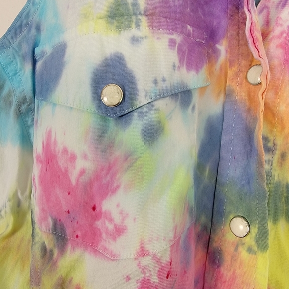 Carhartt Sleeveless Tye Dye Top Cotton Snap Front Western 2009 Fitted Structure - Picture 12 of 12